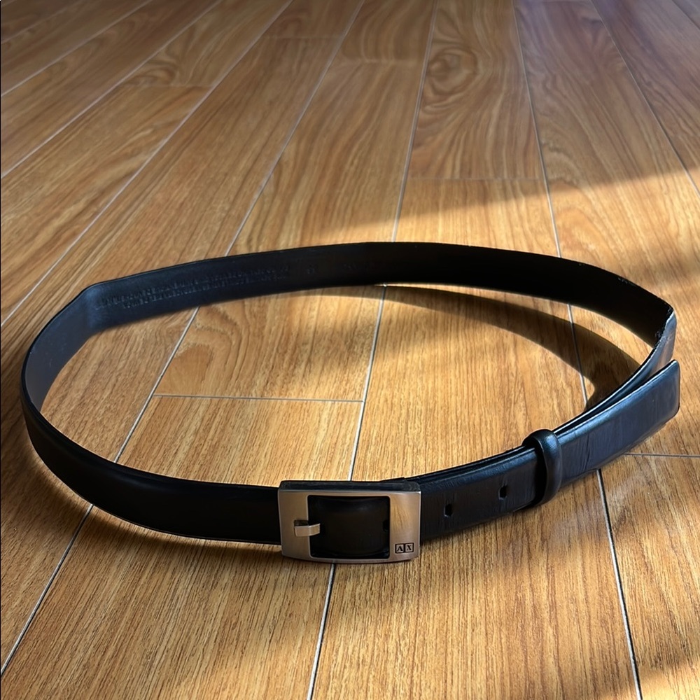 Armani Exchange Men's Black Leather Belt Size 36
